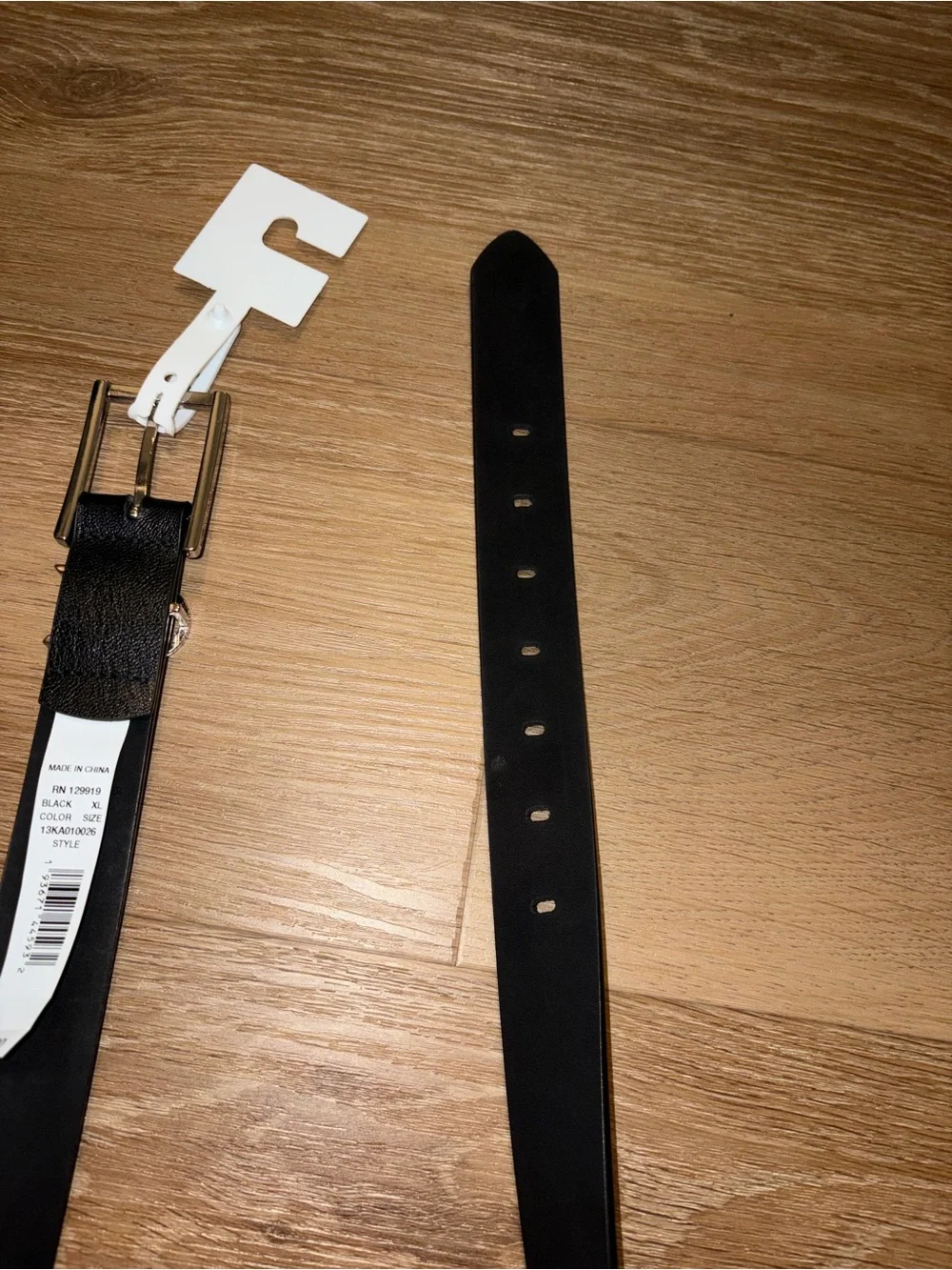 Calvin Klein Womens Belt Black Solid Logo Buckle Size XL New With Tag